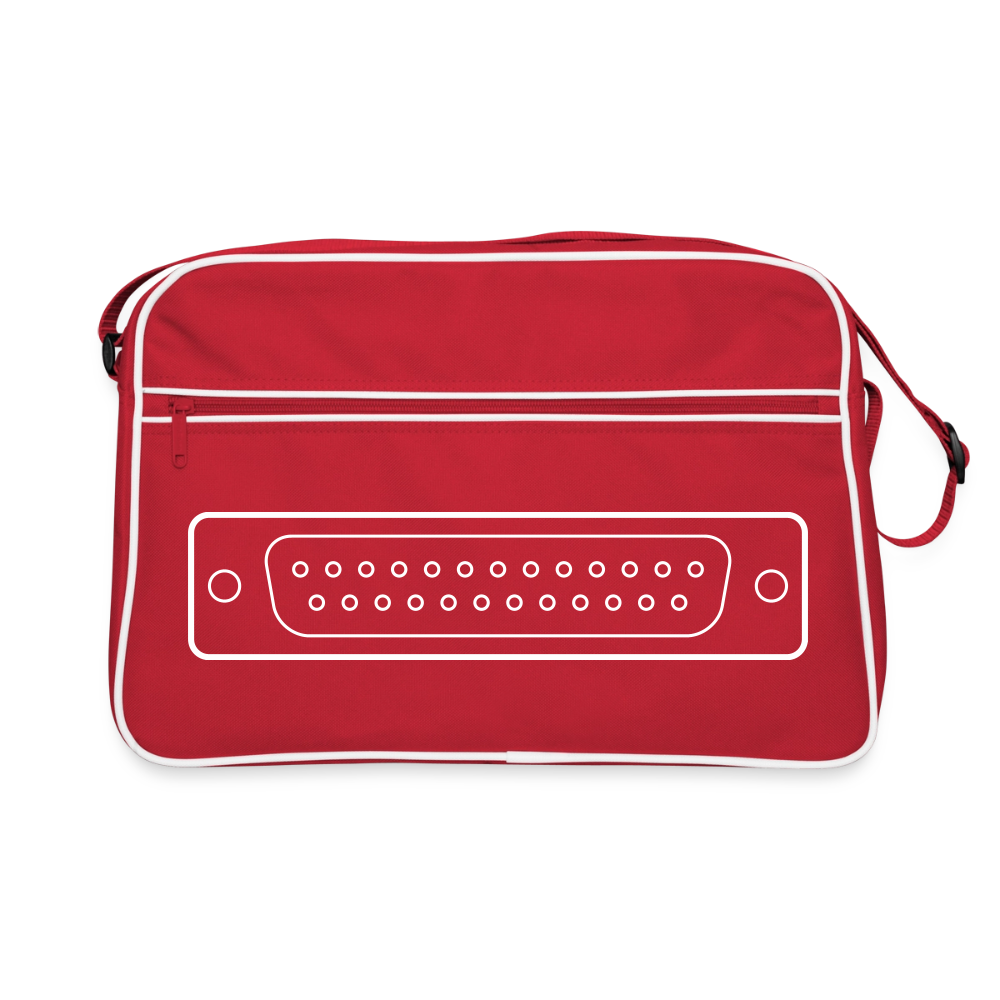 DB-25 LPT1 Retro Tasche - Rot/Weiß