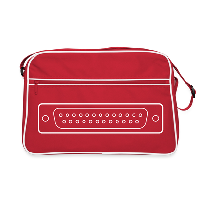 DB-25 LPT1 Retro Tasche - Rot/Weiß
