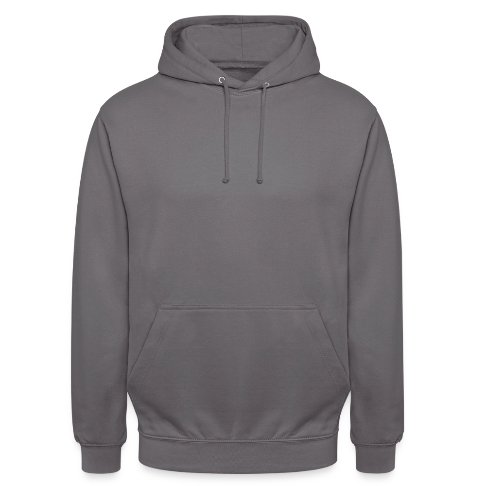 Unisex Hoodie - personalisierbare Vorder- und Rückseite - Mittelgrau