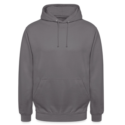 Unisex Hoodie - personalisierbare Vorder- und Rückseite - Mittelgrau