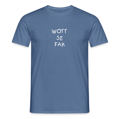 "WOTT SE FAK" Motiv-T-Shirt für Männer - Taubenblau 