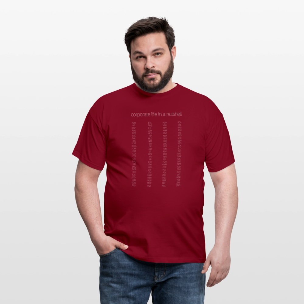 "Corporate life" - Motiv-T-Shirt für Männer - Ziegelrot