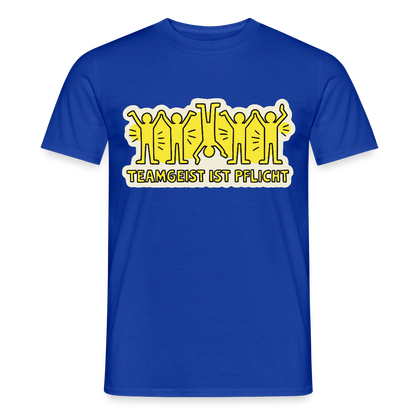Teamgeist ist Pflicht. Pop-Art-Motiv Motiv-T-Shirt für Männer, Farbe Dunkelblau
