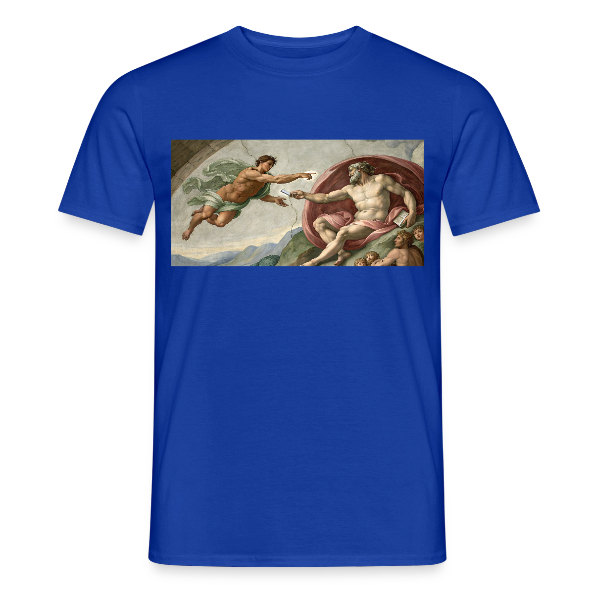Die Schnittstelle. Renaissance-Motiv Motiv-T-Shirt für Männer, Farbe Dunkelblau