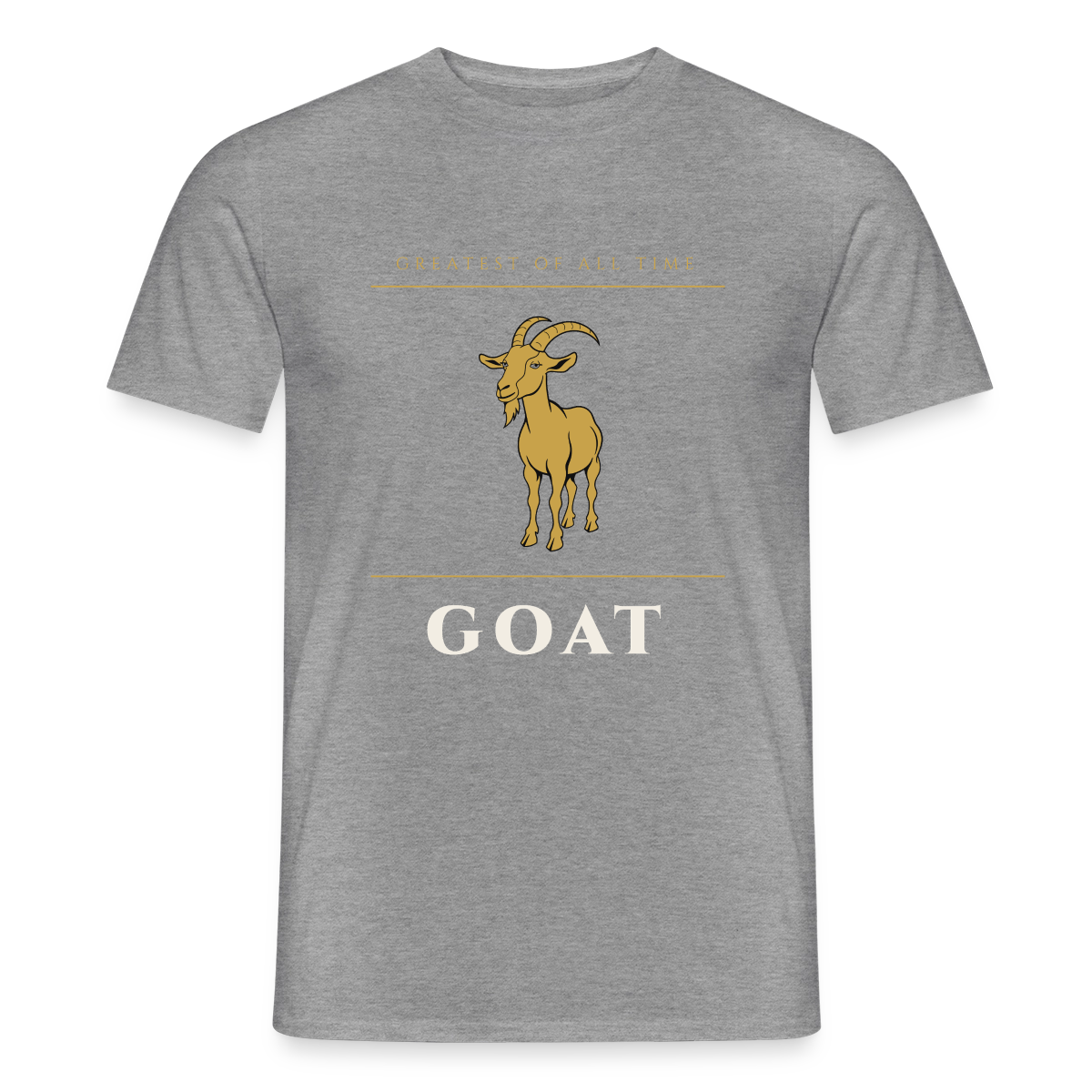 GOAT. Greatest of all time. Motiv-T-Shirt für Männer, Farbe Graphit meliert