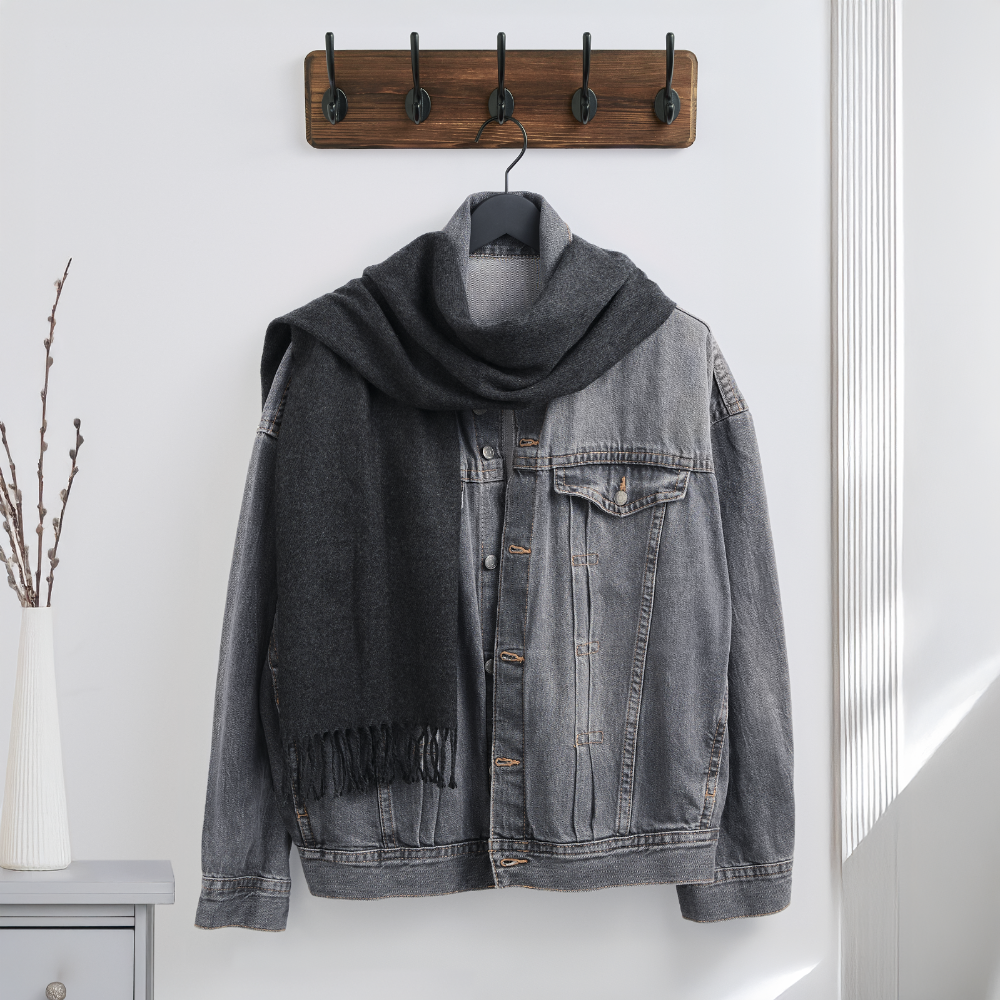 Oversized Schal - Dunkelgrau