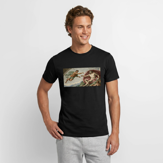 Die Schnittstelle. Renaissance-Motiv Motiv-T-Shirt für Männer, Farbe Schwarz, Model