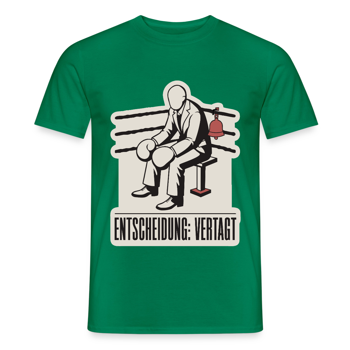 "Entscheidung: vertagt. Boxplakat-Motiv" Motiv-T-Shirt für Männer, Farbe Kelly Green