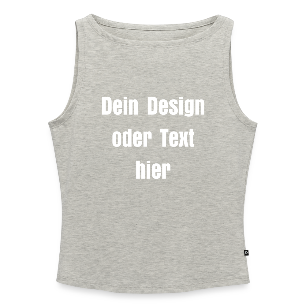 Frauen Tank Top mit U-Boot-Ausschnitt - personalisierbar - Grau meliert