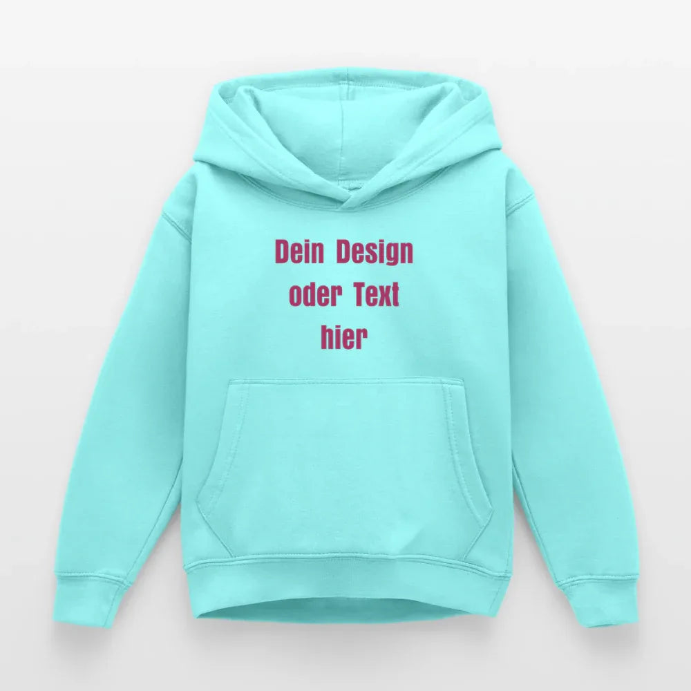 Kinder Hoodie - personalisierbare Vorder- und Rückseite - Pfefferminze