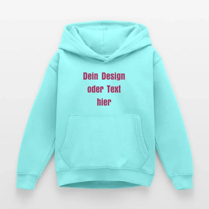 Kinder Hoodie - personalisierbare Vorder- und Rückseite - Pfefferminze