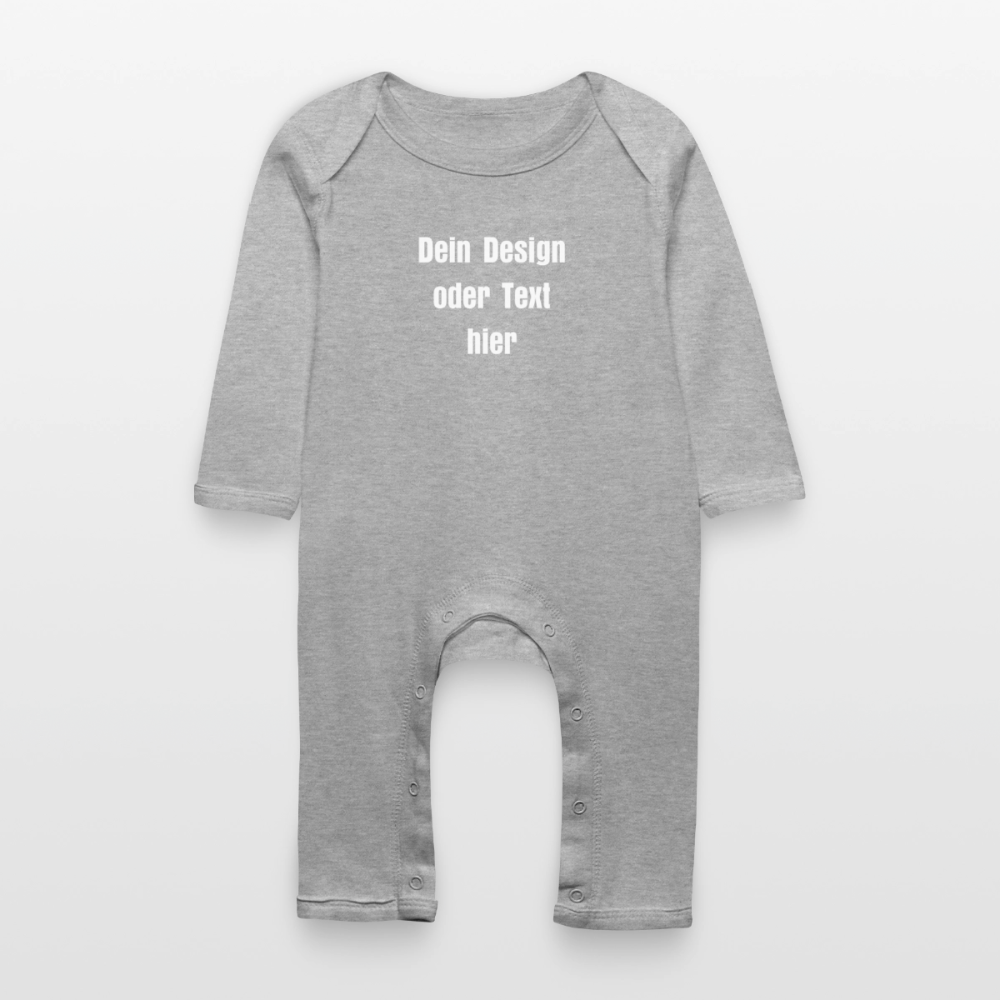 Baby Bio Strampler - personalisierbar - Grau meliert