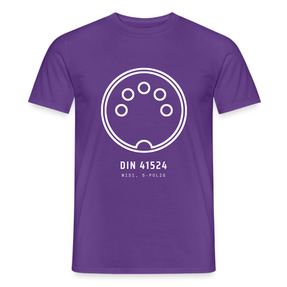"DIN 41524, MIDI 5-polig" Motiv-T-Shirt für Männer, Farbe Lila