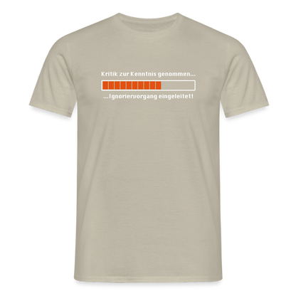 "Kritik" Motiv-T-Shirt für Männer - Sandbeige