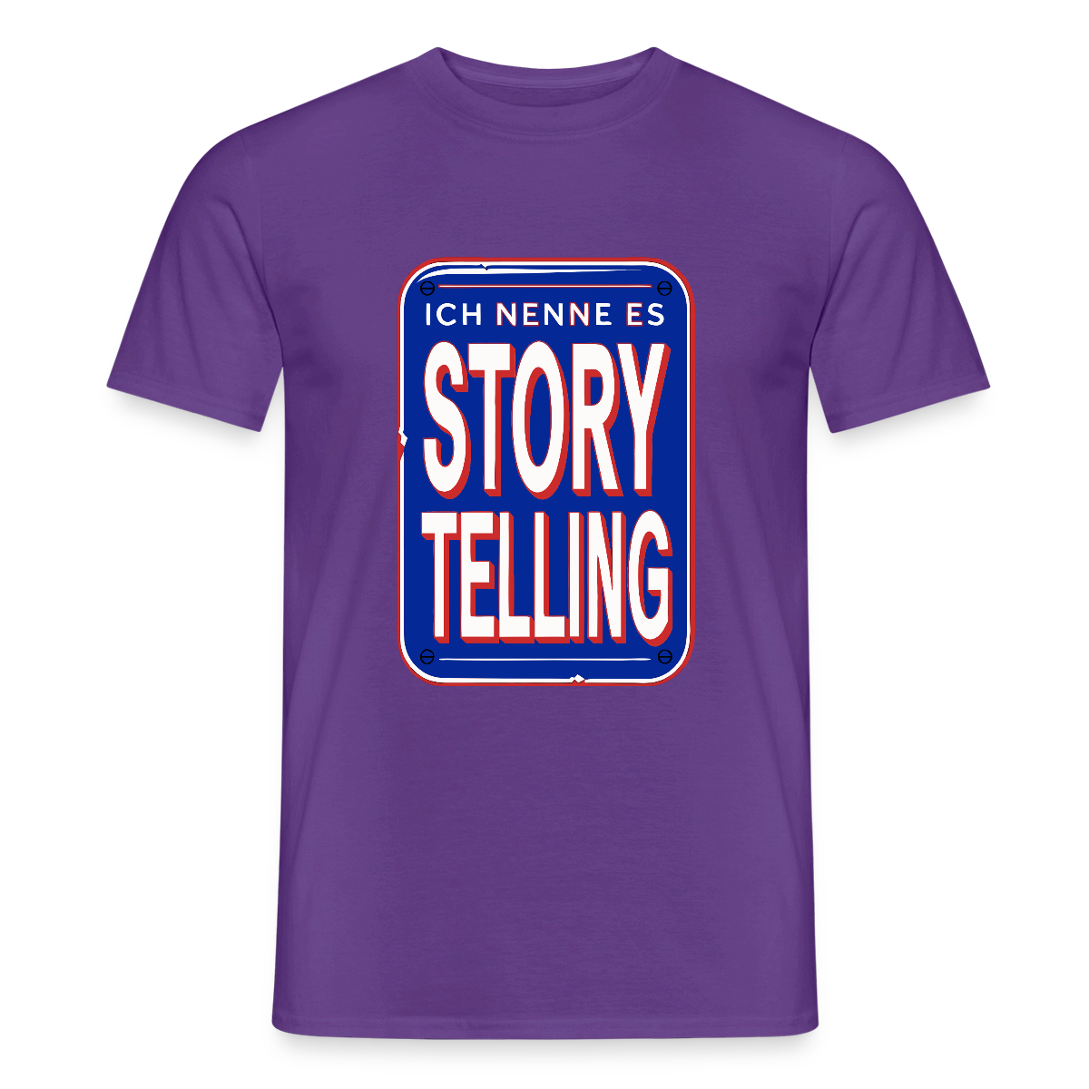 Ich nenne es Storytelling. Motiv-T-Shirt für Männer, Farbe Lila
