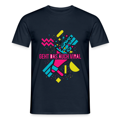Geht das auch viral? Memphis-Motiv Motiv-T-Shirt für Männer, Farbe Navy