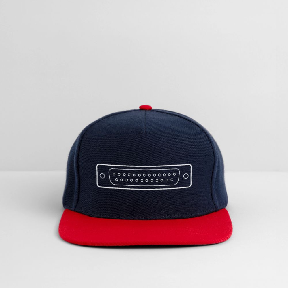 DB-25 LPT1 Retro Snapback Cap - Navy/Rot
