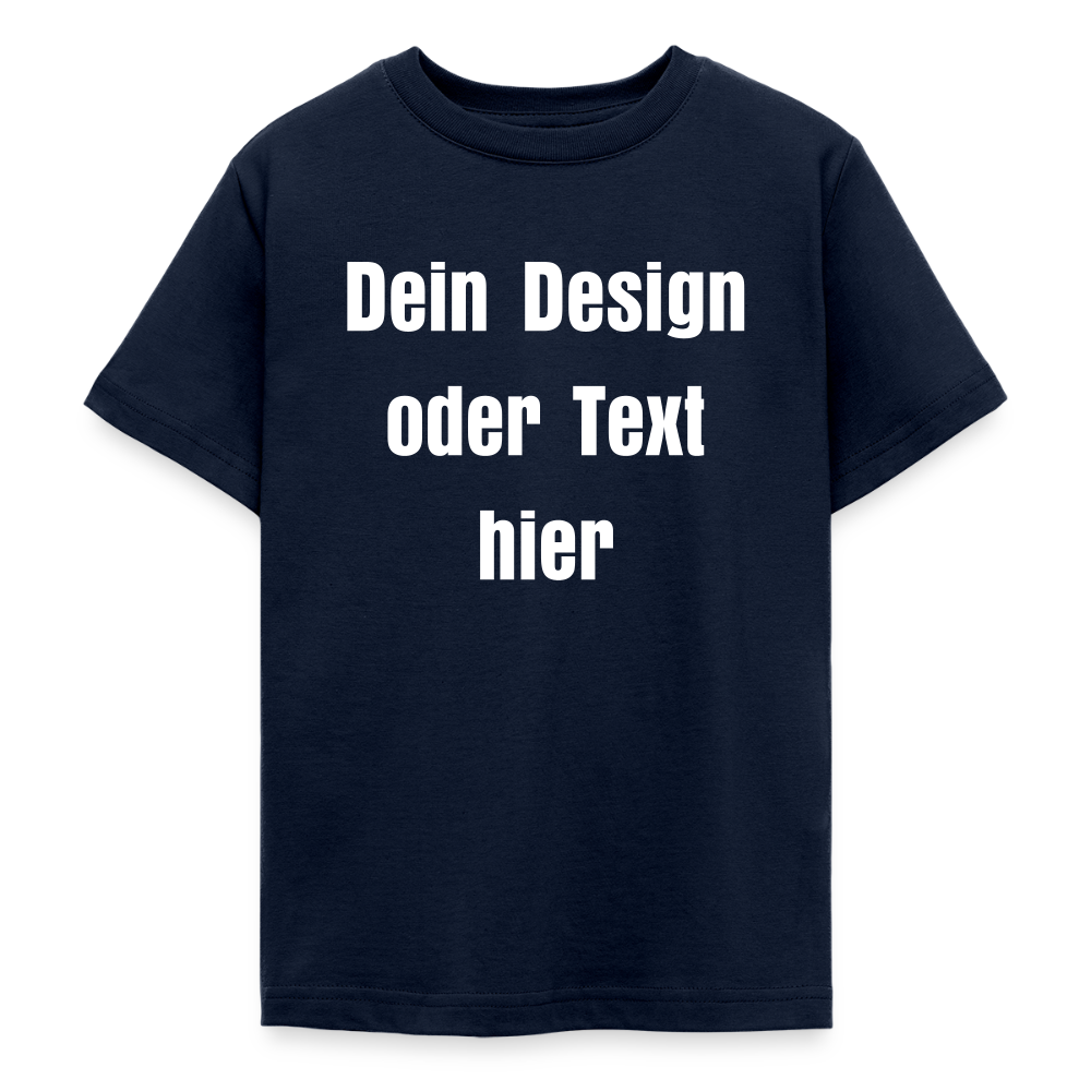 Teenager T-Shirt - personalisierbare Vorder- und Rückseite - Navy