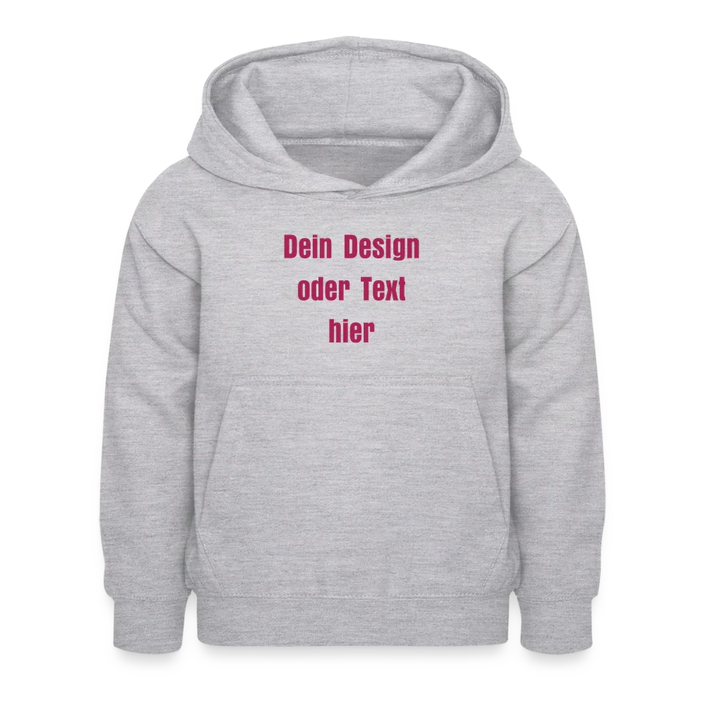 Kinder Hoodie - personalisierbare Vorder- und Rückseite - Hellgrau meliert