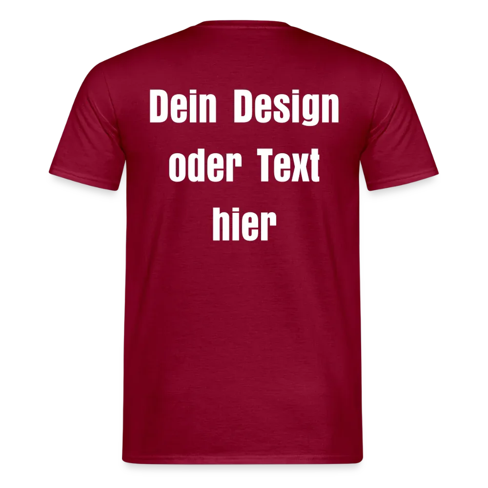 Männer T-Shirt - personalisierbare Vorder- und Rückseite - Ziegelrot
