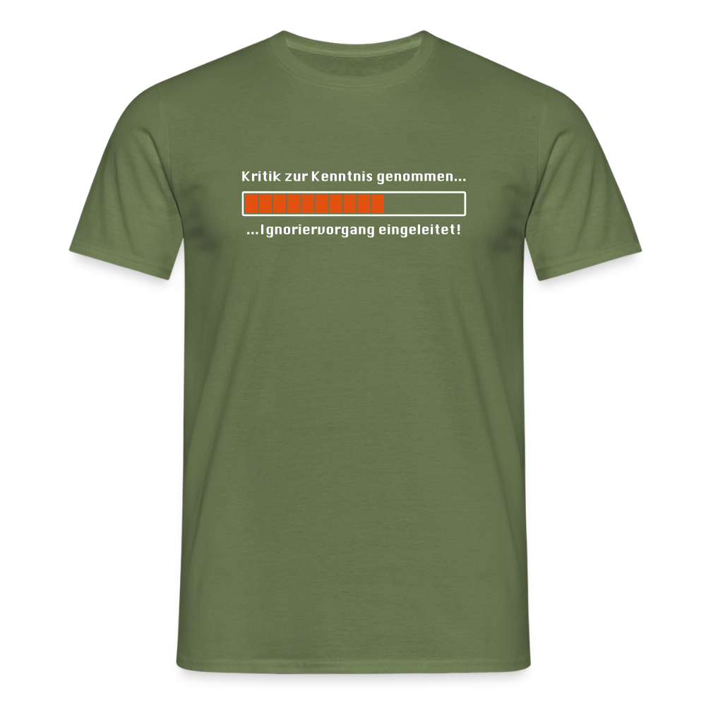 "Kritik" Motiv-T-Shirt für Männer - Militärgrün