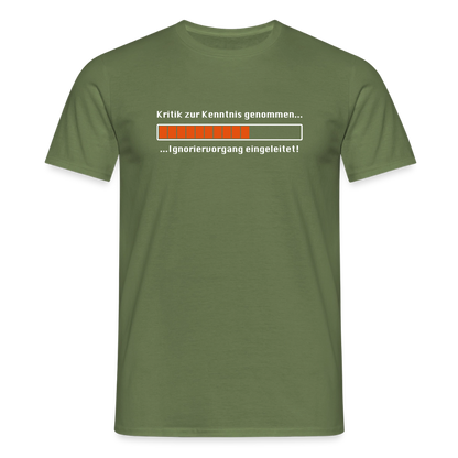 "Kritik" Motiv-T-Shirt für Männer - Militärgrün