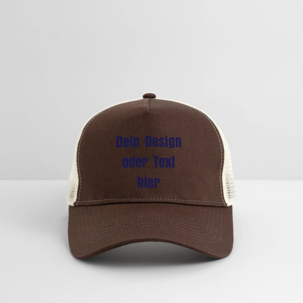 Trucker Cap - personalisierbar - Braun/Beige