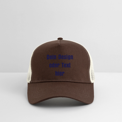 Trucker Cap - personalisierbar - Braun/Beige