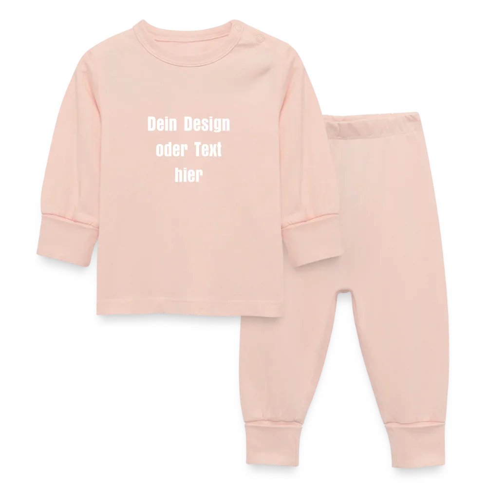 Baby Schlafanzug - Vorder- und Rückseite personalisierbar - Kristallrosa