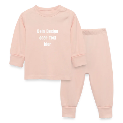 Baby Schlafanzug - Vorder- und Rückseite personalisierbar - Kristallrosa