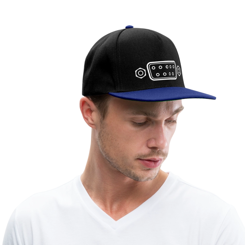 DB-9 RS-232 Retro Snapback Cap - Schwarz/Königsblau