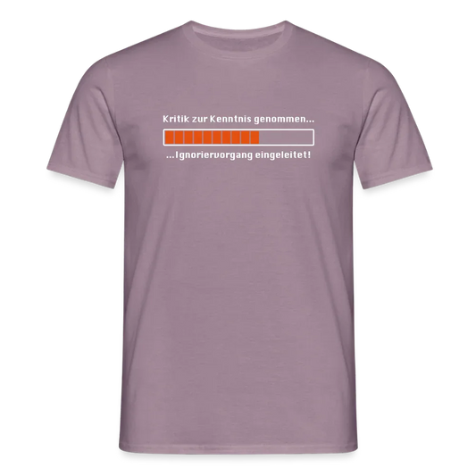 "Kritik" Motiv-T-Shirt für Männer - Lilagrau 