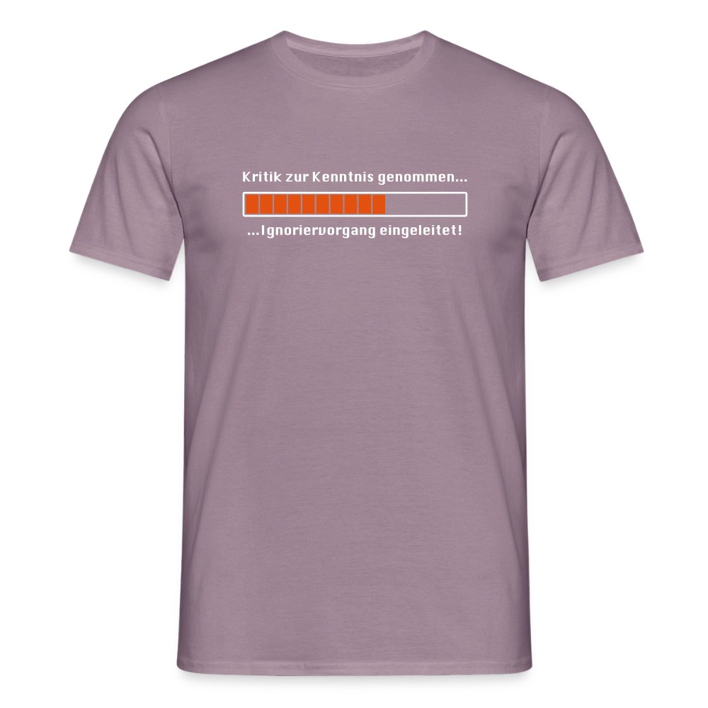 "Kritik" Motiv-T-Shirt für Männer - Lilagrau 