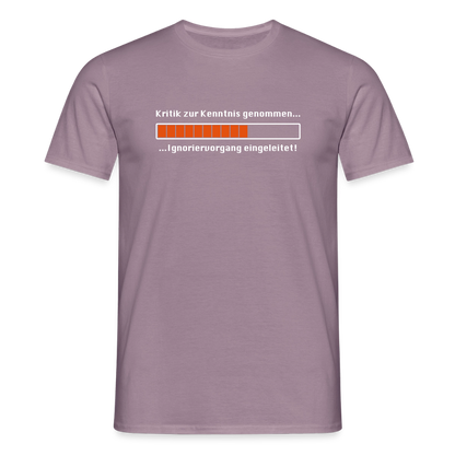 "Kritik" Motiv-T-Shirt für Männer - Lilagrau 
