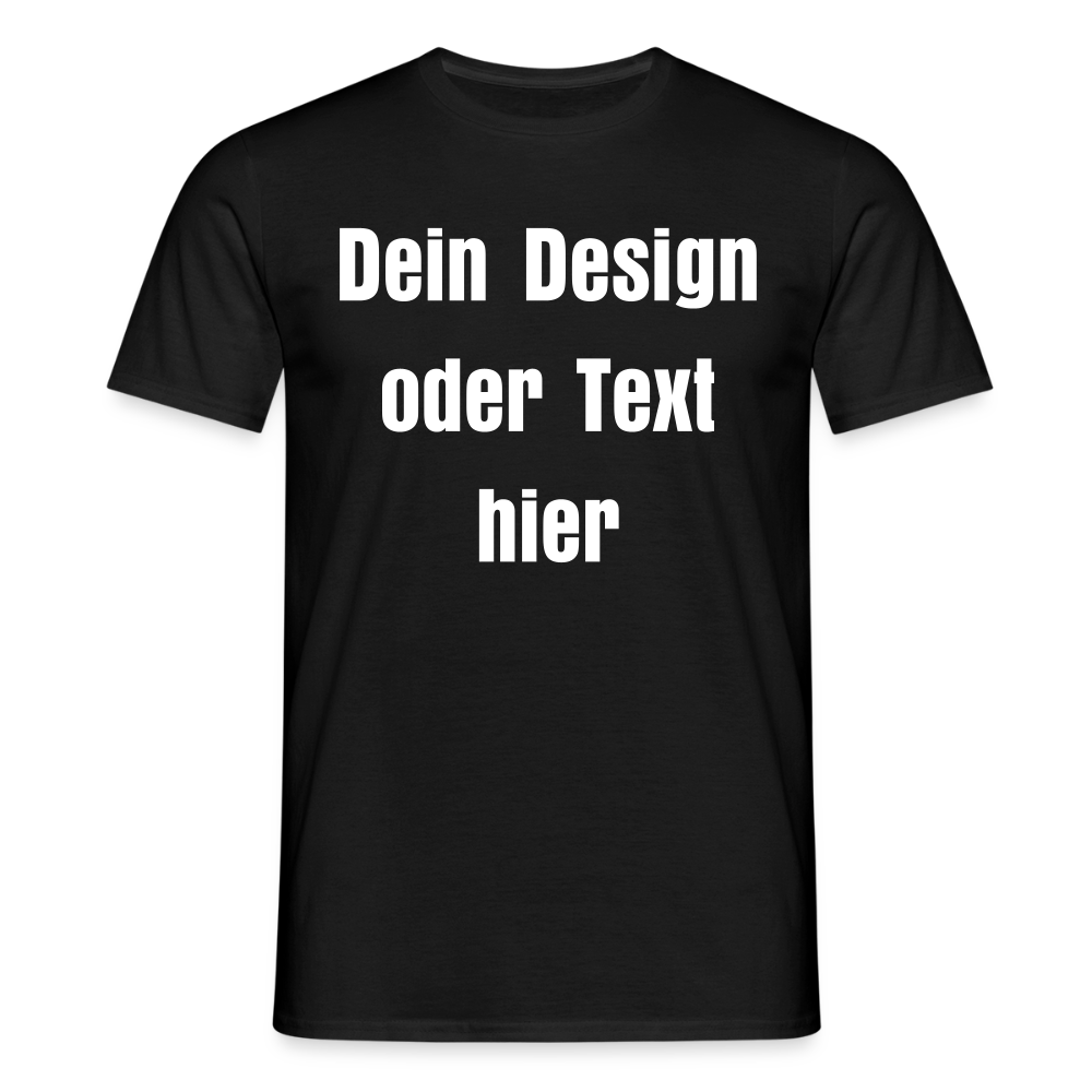 Männer T-Shirt - personalisierbare Vorder- und Rückseite - Schwarz