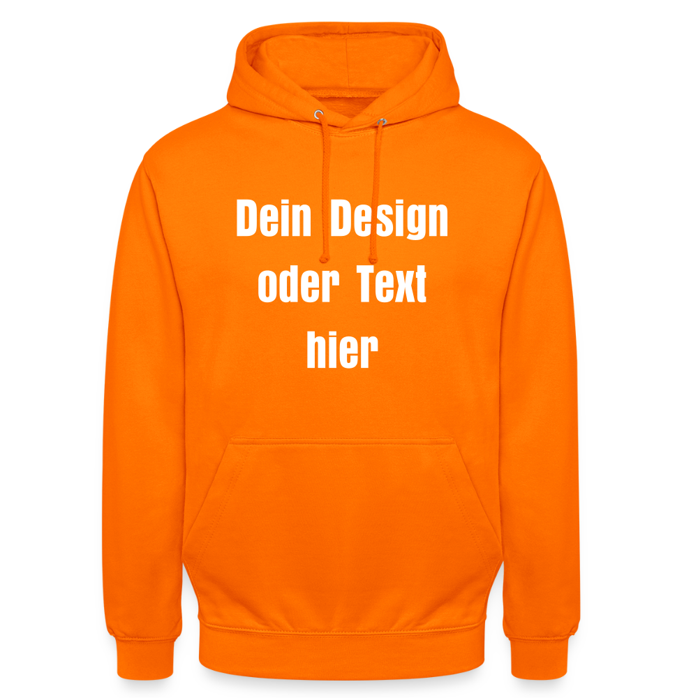 Unisex Hoodie - personalisierbare Vorder- und Rückseite - Orange