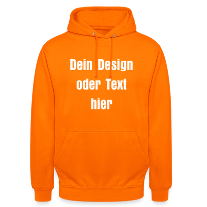 Unisex Hoodie - personalisierbare Vorder- und Rückseite - Orange