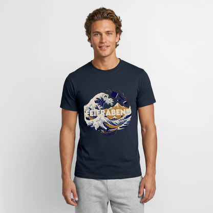 "Feierabend. Ukiyo-e-Motiv" Motiv-T-Shirt für Männer, Farbe Navy
