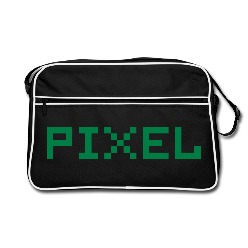 Retro Tasche mit Reißverschluss "PIXEL" - Schwarz/Weiß