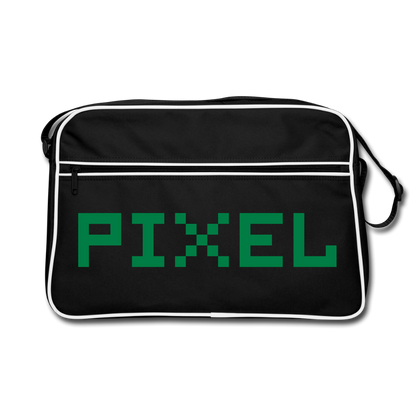 Retro Tasche mit Reißverschluss "PIXEL" - Schwarz/Weiß