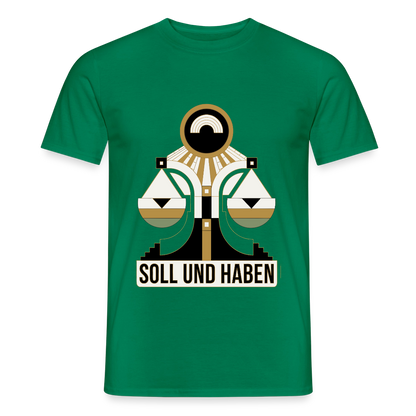 "Soll und Haben. Art-déco-Motiv" Motiv-T-Shirt für Männer, Farbe Kelly Green