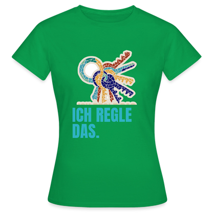 Ich regle das. Mosaik-Motiv Motiv-T-Shirt für Frauen, Farbe Kelly Green
