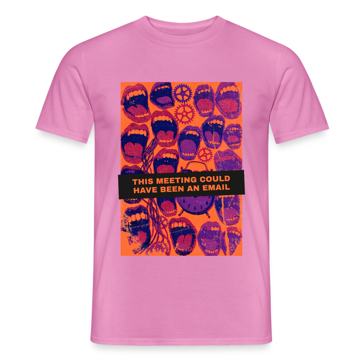 This meeting could have been an email. Raster-Motiv Motiv-T-Shirt für Männer, Farbe Pink