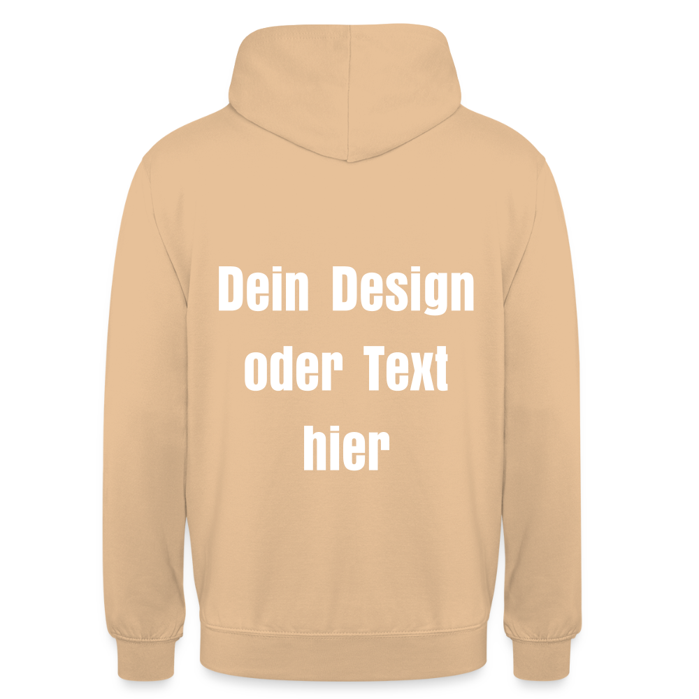 Unisex Hoodie - personalisierbare Vorder- und Rückseite - Pfirsich