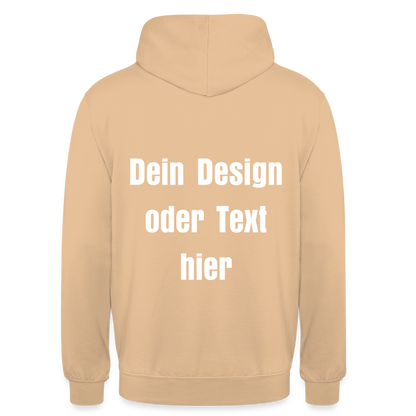 Unisex Hoodie - personalisierbare Vorder- und Rückseite - Pfirsich