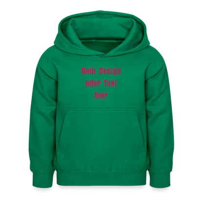Kinder Hoodie - personalisierbare Vorder- und Rückseite - Kelly Green