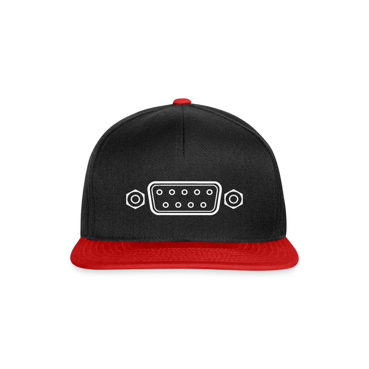 RS-232 Motiv-Snapback-Cap, Farbe Schwarz/Rot