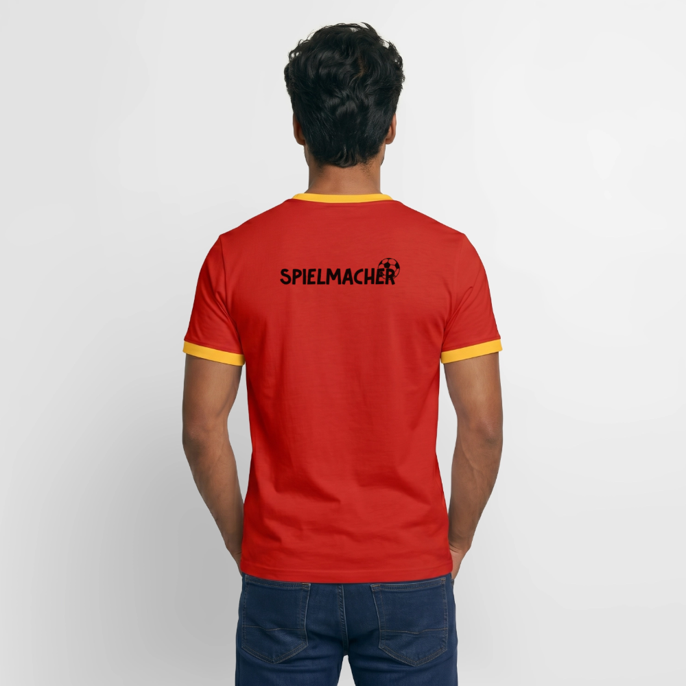 Männer T-Shirt Fussball "Spielmacher" - Rot/Gelb 