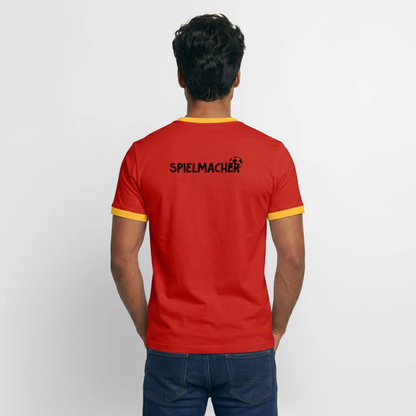 Männer T-Shirt Fussball "Spielmacher" - Rot/Gelb 