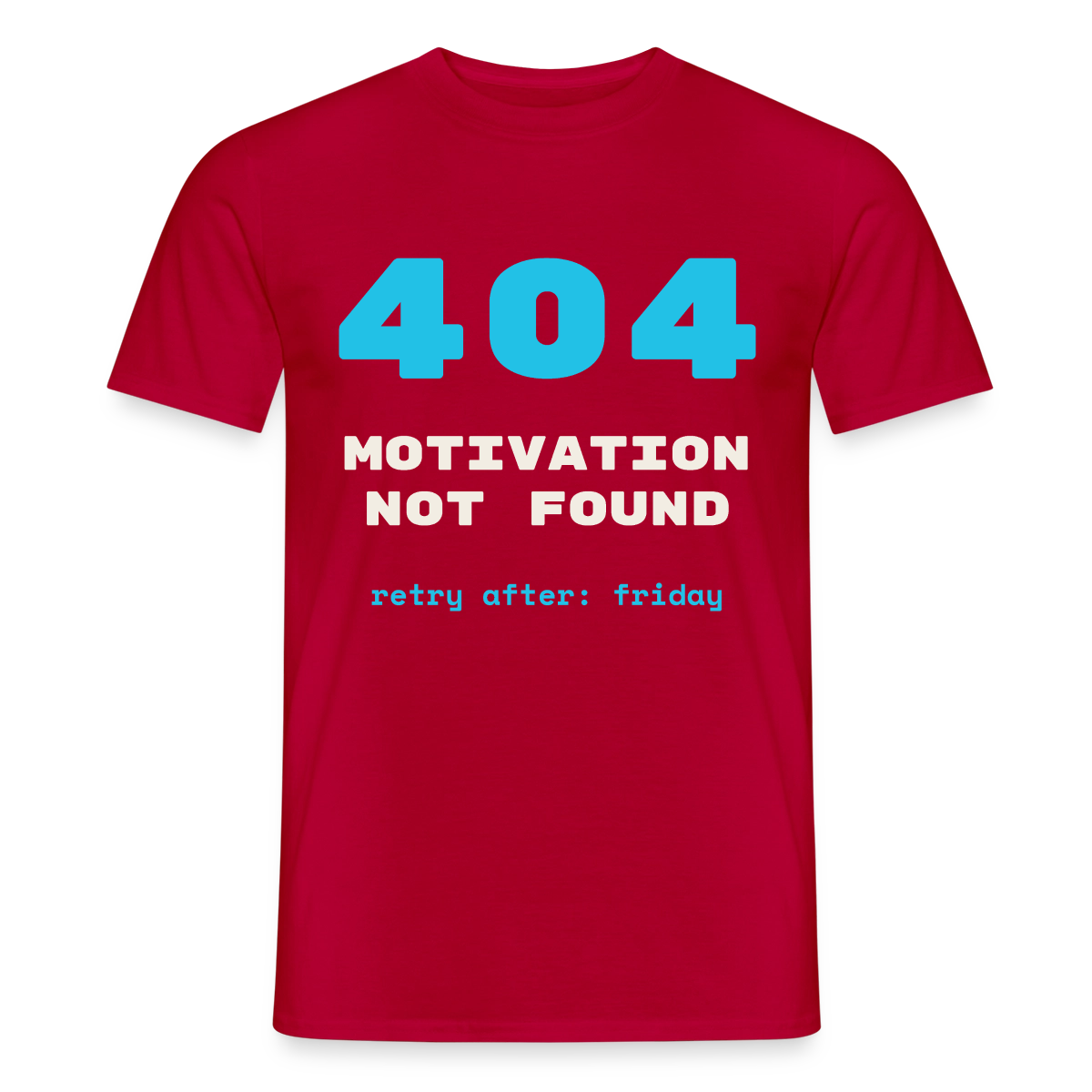 404 Motivation not found. Retry after: friday Motiv-T-Shirt für Männer, Farbe Rot